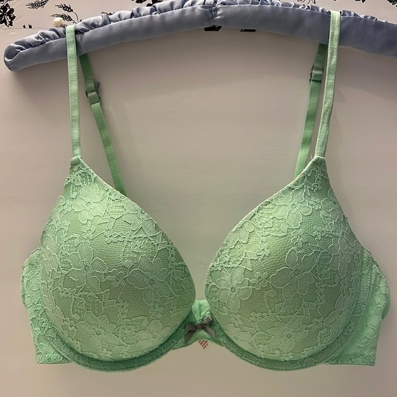 Green lace Exhilaration push up bra size 36C - Picture 1 of 6